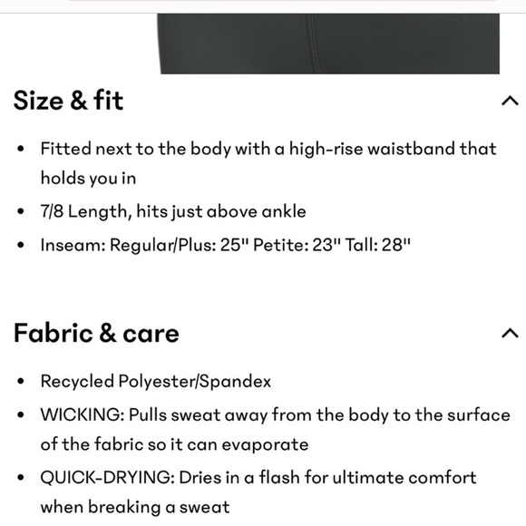 Athleta Accelerate 7/8 Tights  Leggings Light Blue  size large NWT - Picture 6 of 6